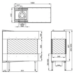 Gaskamin Leda CARISMO 85 US -Chimney Geschaft CARISMO 85 US techn 900x900
