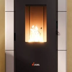 Pelletofen Cadel Cristal 7 Up 7 KW -Chimney Geschaft Cadel Cristal 7 Up Weiss Ambient Detail 900x900