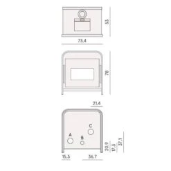 Pelletofen Cadel Frame 9 | 9,3 KW -Chimney Geschaft Cadel Frame 9 Tech 900x900