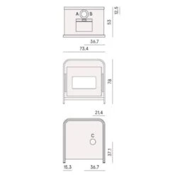 Pelletofen Cadel Frame 9 Up 9,3 KW -Chimney Geschaft Cadel Frame 9 Up Tech 900x900