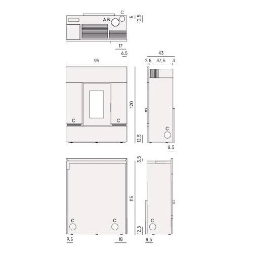 Pelletofen Cadel Mithos Plus 12 Up 12 KW 5 Pelletofen Cadel Mithos Plus 12 Up 12 KW – Bild 3