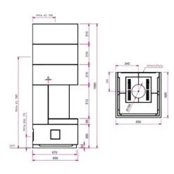 Gaskamin Camina S12 G Hoch -Chimney Geschaft Camina S12 G Hoch techn 2 900x900