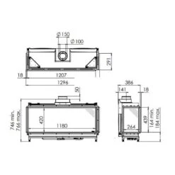 Gaskamin DRU Global 120 BF Corner RCE -Chimney Geschaft DRU Global 120 Corner L Tech 900x900