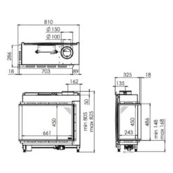 Gaskamin DRU Global 60 Corner BF RCE -Chimney Geschaft DRU Global 60 Corner links skitze 900x900
