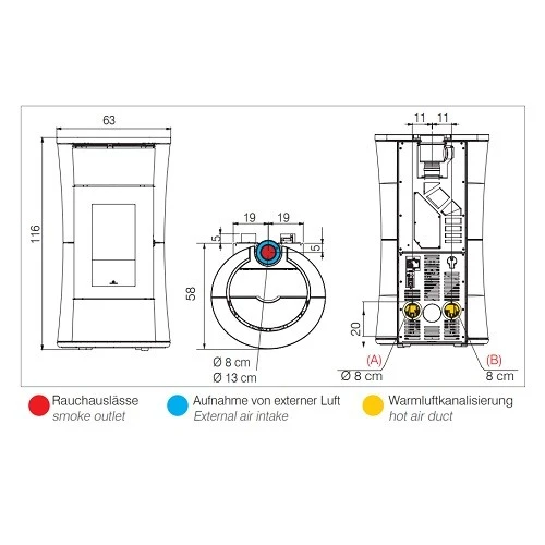 Pelletofen Edilkamin Cherie 9 Evo Air Tight C 9 KW 5 Pelletofen Edilkamin Cherie 9 Evo Air Tight C 9 KW – Bild 3