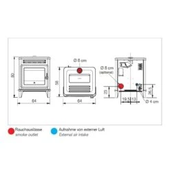 Pelletofen Edilkamin Lille 8 Up 8,1 KW -Chimney Geschaft Edilkamin Lille 8 8kW 900x900