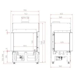 Gaskamin Schmid Ekko G L 67 -Chimney Geschaft Ekko G L 67 masse 900x900