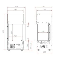 Gaskamin Schmid Ekko G R 45 -Chimney Geschaft Ekko G R 45 techn 900x900