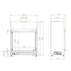 Gaskamin Schmid Lina G 73 -Chimney Geschaft Gas Kamineinsatz Lina G 73 techn 900x900