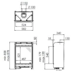 Gaskamin DRU Global 55XT BF RCE -Chimney Geschaft Gaskamin DRU Global 55XT BF RCE ambiente skitze 900x900