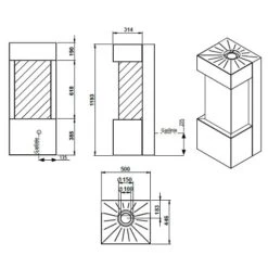 Gaskaminofen Leda CARISMO Solo -Chimney Geschaft Gaskaminofen Leda CARISMO solo skitzze 900x900