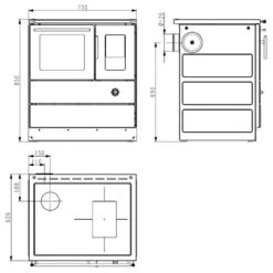 Holzherd Haas Und Sohn Premium HSPH 75.5 SF 8 KW -Chimney Geschaft Holzherd Haas und Sohn Premium HSPH 75 5 SF tech 900x900