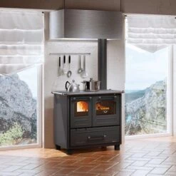 Holzherd La Nordica Family 4,5 | 7,5 KW -Chimney Geschaft Holzherd La Nordica Family 4 5 schwarz ambiental 900x900