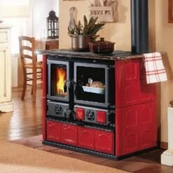 Holzherd La Nordica Rosetta BII - Maiolica 7,2 KW 9 Holzherd La Nordica Rosetta BII - Maiolica 7,2 KW -Chimney Geschaft Holzherd La Nordica Rosetta BII Maiolica rot ambiental 900x900