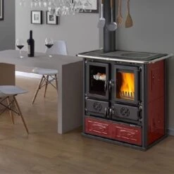 Holzherd La Nordica Rosetta Sinistra 5.0 | 7,9 KW -Chimney Geschaft Holzherd La Nordica Rosetta Sinistra BII 5 0 bordeaux ambiental 900x900