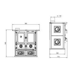 Holzherd La Nordica Rosetta Sinistra BII Steel 7,3 KW -Chimney Geschaft Holzherd La Nordica Rosetta Sinistra BII Steel tech 1 900x900