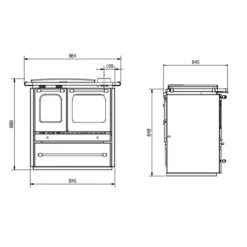 Holzherd La Nordica TermoSovrana DSA 13,5 KW Wasserführend -Chimney Geschaft Holzherd La Nordica TermoSovrana DSA wasserfuehrend tech 1 900x900