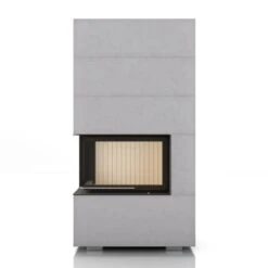 Kaminbausatz Brunner BSK 02, Eckkamin 12 KW Wasserführend, Schiebetür -Chimney Geschaft Kaminbausatz Brunner BSK 02 links Front 900x900