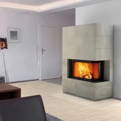 Kaminbausatz CAMINA S10 Rechtsseitig 9 KW Speicheranlage -Chimney Geschaft Kaminbausatz CAMINA S10 rechtsseitig Standard Speicherbeton ambient 900x900
