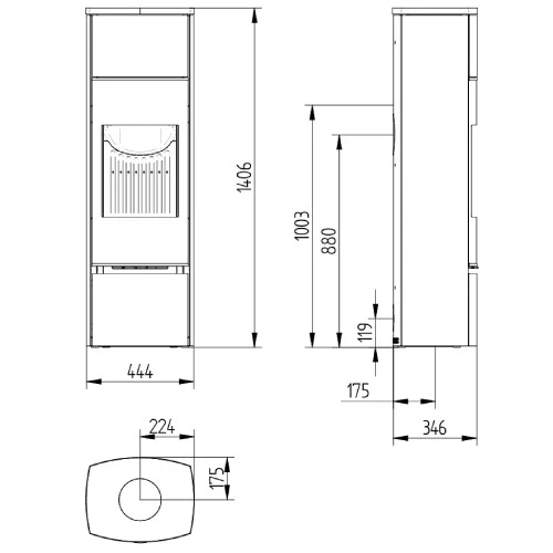 Kaminofen Jydepejsen Bella High Seitenglas 4,6 KW 6 Kaminofen Jydepejsen Bella High Seitenglas 4,6 KW – Bild 4