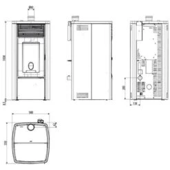 Pelletofen MCZ EGO Comfort Air 10 UP! M3 10 KW 11 Pelletofen MCZ EGO Comfort Air 10 UP! M3 10 KW -Chimney Geschaft MCZ Ego Air 8 UP M2 Abmessungen 900x900