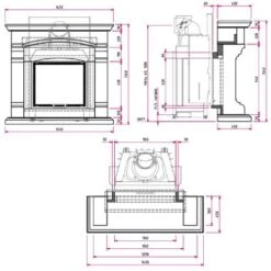Kaminbausatz CAMINA N24 9 KW Naturstein-Anlage -Chimney Geschaft N24 tehnical 900x900