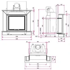 Kaminbausatz CAMINA N27 9 KW Naturstein-Anlage 9 Kaminbausatz CAMINA N27 9 KW Naturstein-Anlage -Chimney Geschaft N27 tehnical 900x900