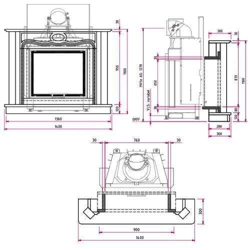 Kaminbausatz CAMINA N34 9 KW Naturstein-Anlage 6 Kaminbausatz CAMINA N34 9 KW Naturstein-Anlage – Bild 4