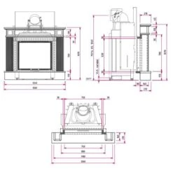Kaminbausatz CAMINA N5 9 KW Naturstein-Anlage -Chimney Geschaft N5 tehnical 900x900