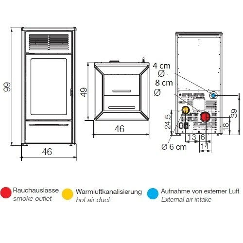 Pelletofen Edilkamin Nara2 Plus Up 9,2 KW 5 Pelletofen Edilkamin Nara2 Plus Up 9,2 KW – Bild 3