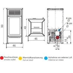 Pelletofen Edilkamin Nara2 Up 6,9 KW -Chimney Geschaft Nara 2 Up 900x900