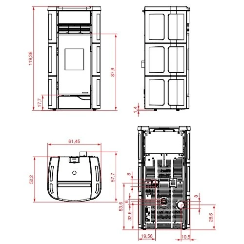 Pelletofen PALAZZETTI Ecofire Anna 12 KW 5 Pelletofen PALAZZETTI Ecofire Anna 12 KW – Bild 3