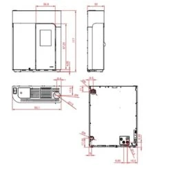Pelletofen PALAZZETTI Ecofire Elisabeth Idro 14 KW Wasserführend -Chimney Geschaft Palazzetti Pelletofen Elisabeth Idro Mokka Technisches 900x900