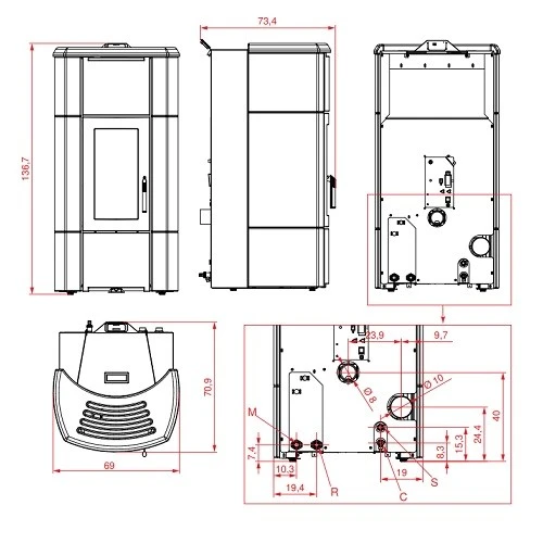 Pelletofen PALAZZETTI Ecofire Ermione Idro 24 KW Wasserführend 5 Pelletofen PALAZZETTI Ecofire Ermione Idro 24 KW Wasserführend – Bild 3