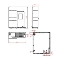 Pelletofen PALAZZETTI Ecofire Ginger Idro 14 KW Wasserführend -Chimney Geschaft Palazzetti Pelletofen Ginger Idro Caffelatte Technisches 900x900
