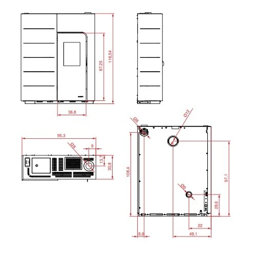 Pelletofen PALAZZETTI Ecofire Ginger 9 KW 5 Pelletofen PALAZZETTI Ecofire Ginger 9 KW – Bild 3