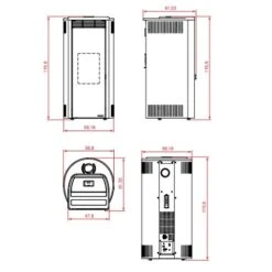 Pelletofen PALAZZETTI Ecofire Isabel US Pro2 12 KW -Chimney Geschaft Palazzetti Pelletofen Isabel US Technisches 900x900