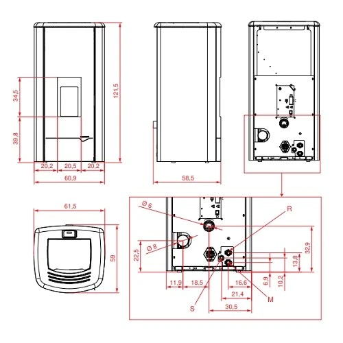 Pelletofen PALAZZETTI Ecofire Mirella Idro 10 KW Wasserführend 5 Pelletofen PALAZZETTI Ecofire Mirella Idro 10 KW Wasserführend – Bild 3