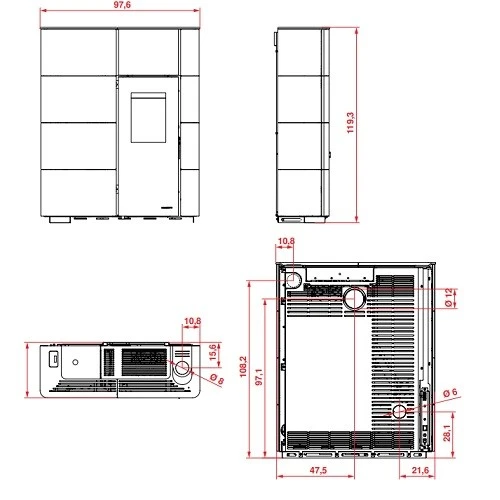 Pelletofen PALAZZETTI Ecofire Noah 9kW 5 Pelletofen PALAZZETTI Ecofire Noah 9kW – Bild 3