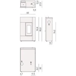 Pelletofen Cadel Spirit 5 | 5,2 KW -Chimney Geschaft Pelletofen Cadel Spirit 5 Technisches 900x900