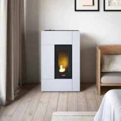 Pelletofen Cadel Spirit 5 | 5,2 KW -Chimney Geschaft Pelletofen Cadel Spirit 5 Weiss Ambient 900x900