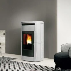 Pelletofen Edilkamin Kira2 Evo 12,6 KW -Chimney Geschaft Pelletofen Edilkamin Kira Evo Ambient Weiss 900x900