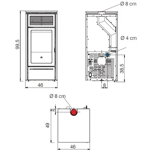 Pelletofen Edilkamin Slide2 5 Up 5,1 KW 5 Pelletofen Edilkamin Slide2 5 Up 5,1 KW – Bild 3