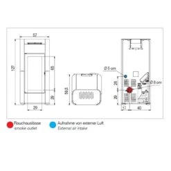 Pelletofen Edilkamin Tera H 25 Evo 25,1 KW Wasserführend -Chimney Geschaft Pelletofen Edilkamin Tera H 25 25kW wasserfuhren 900x900