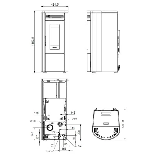 Pelletofen La Nordica Extraflame Costanza Idro 17 KW Wasserführend 5 Pelletofen La Nordica Extraflame Costanza Idro 17 KW Wasserführend – Bild 3
