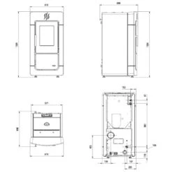 Pelletofen La Nordica Extraflame Diadema Idro Evo 28 KW Wasserführend -Chimney Geschaft Pelletofen La Nordica Extraflame Diadema Idro Evo 28 tech 900x900