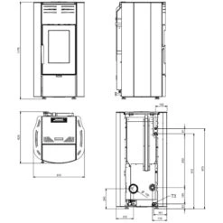 Pelletofen La Nordica Extraflame Raffaella Idro H15 | 18,1 KW Wasserführend -Chimney Geschaft Pelletofen La Nordica Extraflame Raffaella Idro H15 tech 900x900