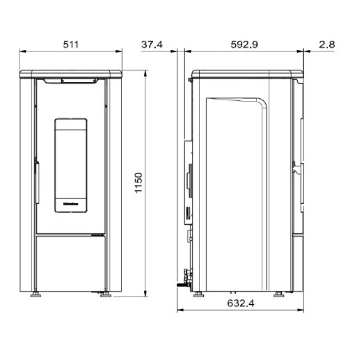 Pelletofen La Nordica Extraflame Rosanna Idro 14,2 KW Wasserführend 4 Pelletofen La Nordica Extraflame Rosanna Idro 14,2 KW Wasserführend – Bild 2
