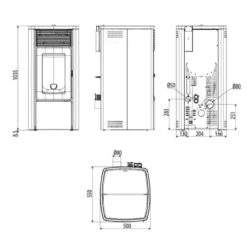 Pelletofen MCZ EGO Comfort Air Matic 10 M3+ Core 10 KW -Chimney Geschaft Pelletofen MCZ EGO Air Matic 8 M3 Core Tehnical 900x900
