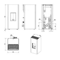 Pelletofen MCZ MAKO Comfort Air Matic 8 M1+ Core 8 KW -Chimney Geschaft Pelletofen MCZ MAKO Comfort Air Matic 8 M1 Core Tehnical 900x900